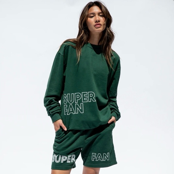 Left On Friday Super Fan Short Unisex Cotton Gym Shorts Palm Green Medium - Picture 4 of 16